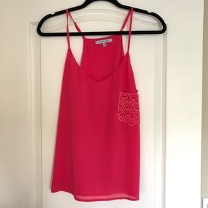 Hot Pink Thin Strap Cami Tank, Great for Layering